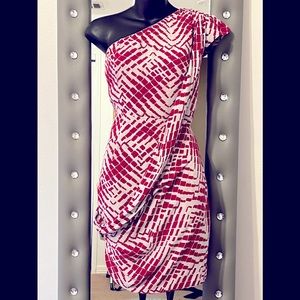 Fover21 Red/ light gray one shoulder dress